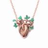 Tree Branch Heart Pendant Necklace Retro Rose Gold Neckwear Fashionable Neck Jewelry Statement Pieces for Women Girls