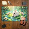 Cartoon White Rabbit Lotus Pond Gaming Mouse Pad Playmat 24x14 Mtg Tcg Office Desk Mat For Work Game Pc Laptop Carpet Mousepad