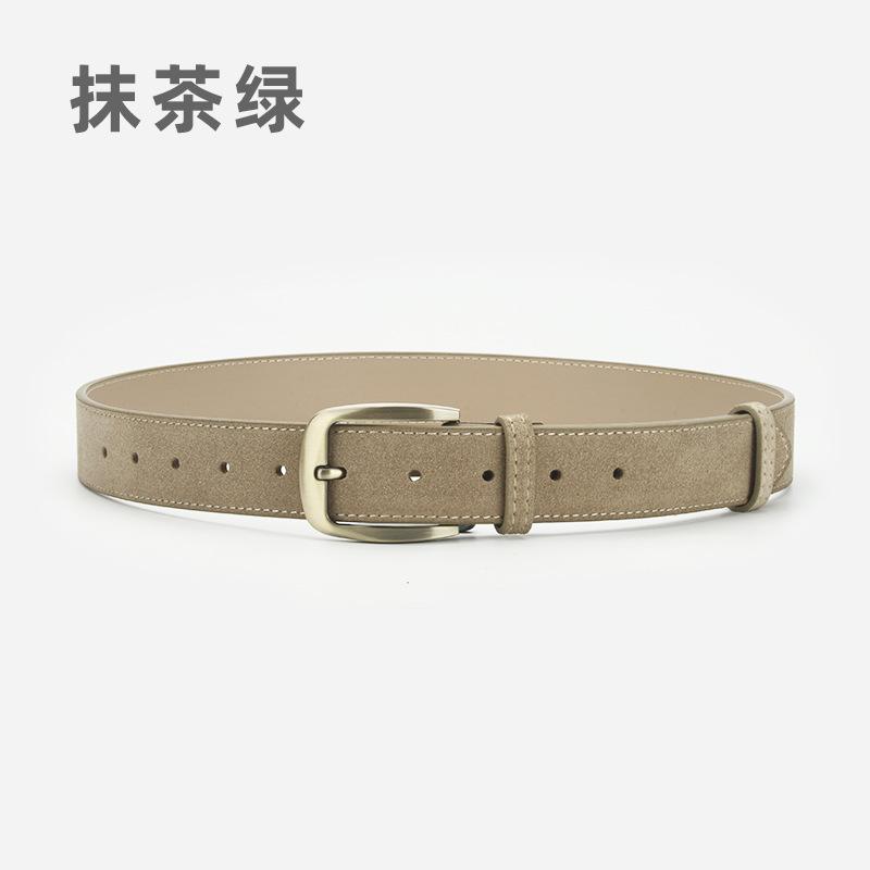 Frosted Belt Women'S Casual Simple Pin Buckle Belt Jeans Decorative Belt Women
