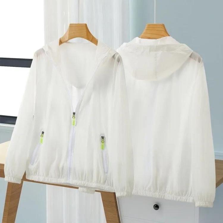 Giacca Parasole Larga con Cappuccio Donna Moda Estiva Giacca a Vento Sottile Traspirante Protezione Solare