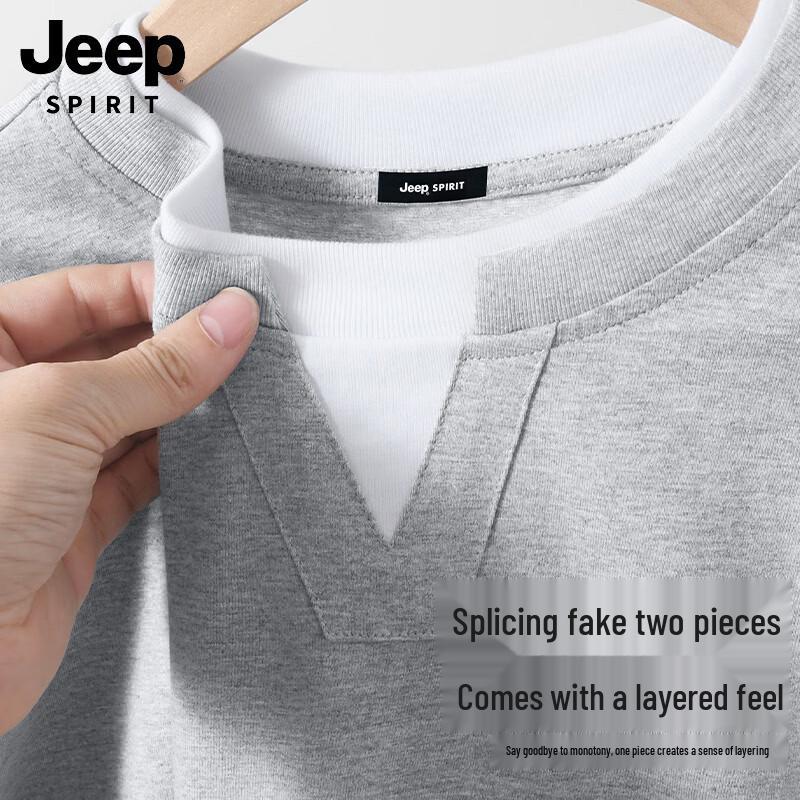 JEEP SPIRIT Men s Breathable Short Sleeve Cotton T-shirt M