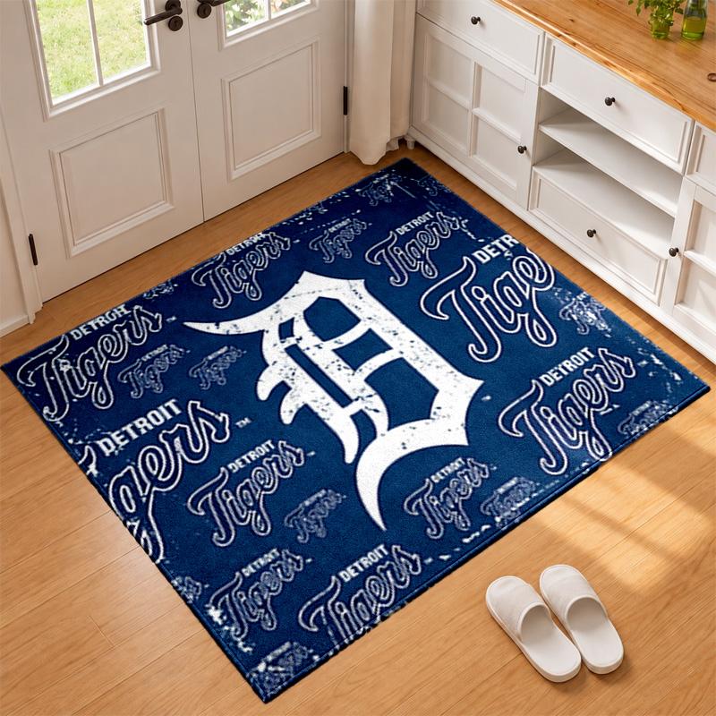 Detroit Tigers Carpet Door Mat for Living Room or Bedroom Protective Mat Under Chair Office Decoration Christmas Gift Birthday Present