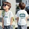 Korean Style Boys' Short-Sleeve Henley Collar T-Shirt, Loose Pure Cotton, Summer New Arrival Trendy Base Layer for Middle and Older Children