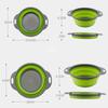 2pcs Silicone Round Folding Vegetable Fruits Washing Drain Basket Colander Strainer Collapsible Drainer Kitchen Tool Cocina