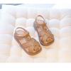 New Summer Korean Style Kids Hook-and-loop Sandals, Closed-toe Woven Soft Sole Beach Shoes for Baby Girls