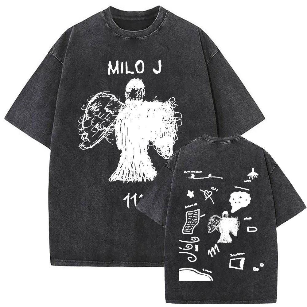 Gewaschenes Vintage Rapper Milo J La Vida Era Mas Corta Album Grafik T-Shirt Herren Damen Hip Hop Mode Popmusik T-Shirts Streetwear
