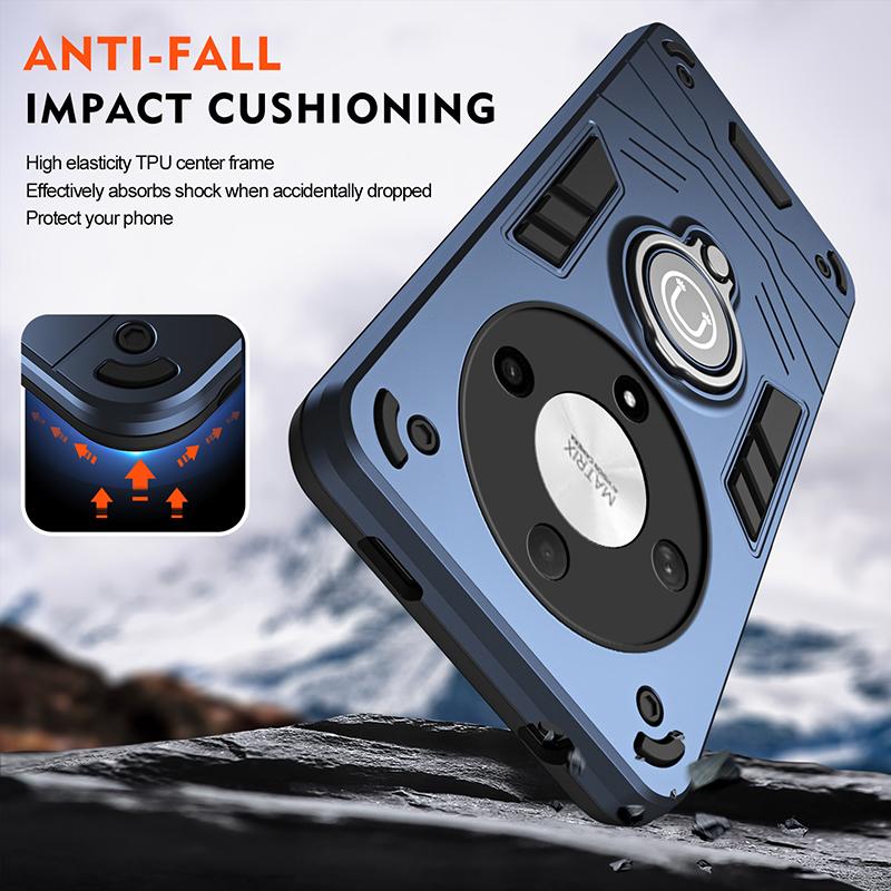 Støtsikkert panserdeksel til Honor Magic 6 Lite For Honor Magic 6 Lite Med magnetisk ringholder for bil Deksel til telefon Trådløs lading