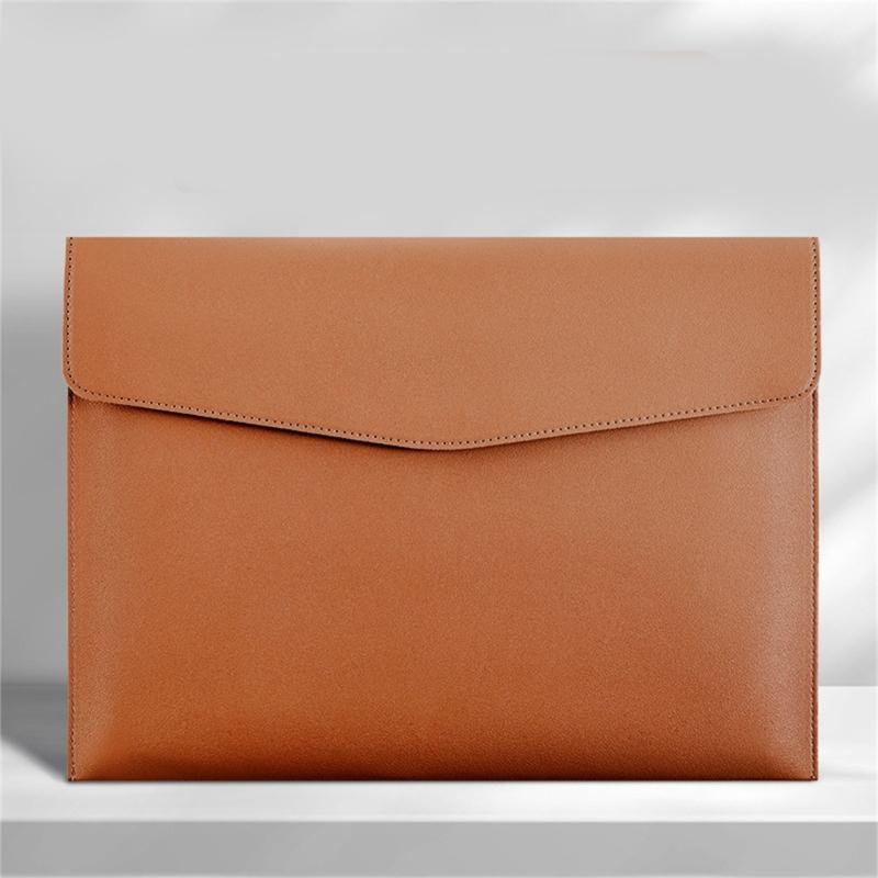 Large Capacity File Organiser Documents Pouches Magnetic Snap Closure Water Resistant Leather Document Folder For Office