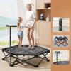 Foldable Trampoline Mini Kids with Safety Net Trampoline with Adjustable Handlebar Fitness Indoor Outdoor Jump Bed