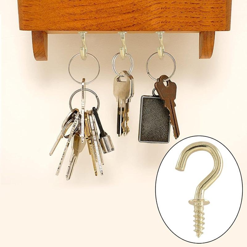 50/200 STÜCKE Mini Schrauben Haken Metall Schraubhaken Pflanzen Deckenhänger Außen Lichterketten S-Haken Mehrzweck Schlüsselaufbewahrungsregal
