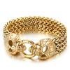 Kalen Vintage 18mm Skull Bracelets Shiny Matte Wolf Head Bracelet Wide Wristband Men's Party Jewelry Gift