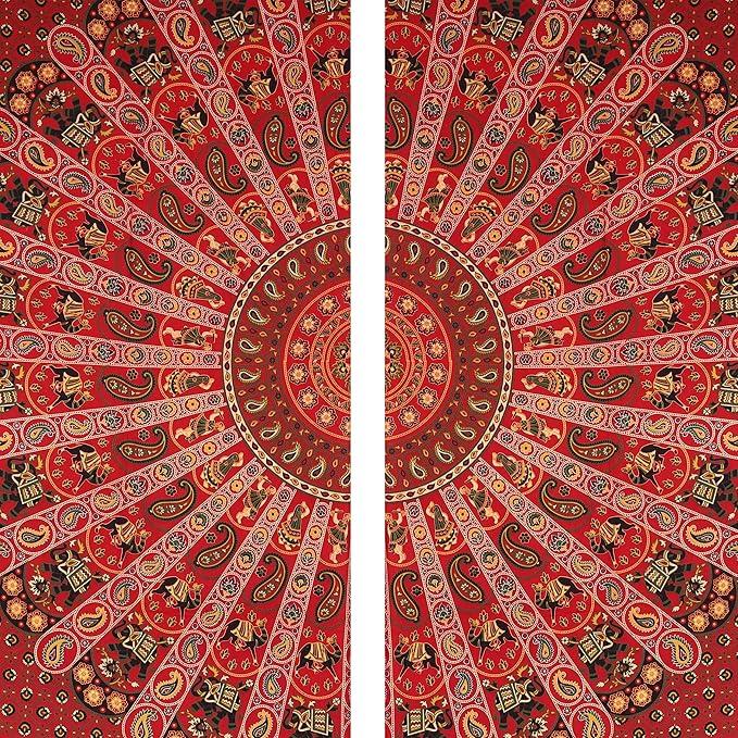 

Bless International Красивые индийские богемные психоделические хиппи-панели для штор в стиле Древо жизни для спальни, гостиной, балкона (Тай-дай дерево) 83 L x 38 W