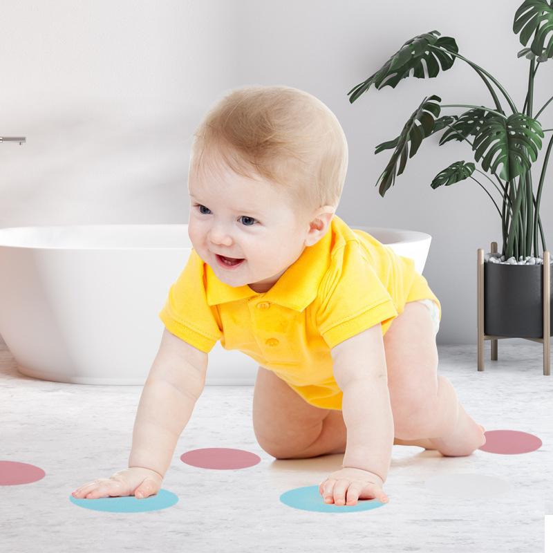 New Bathroom Pedal Kitchen Tile Marble Waterproof and Non-marking Self-adhesive Color Sticker Round Non-slip Sticker