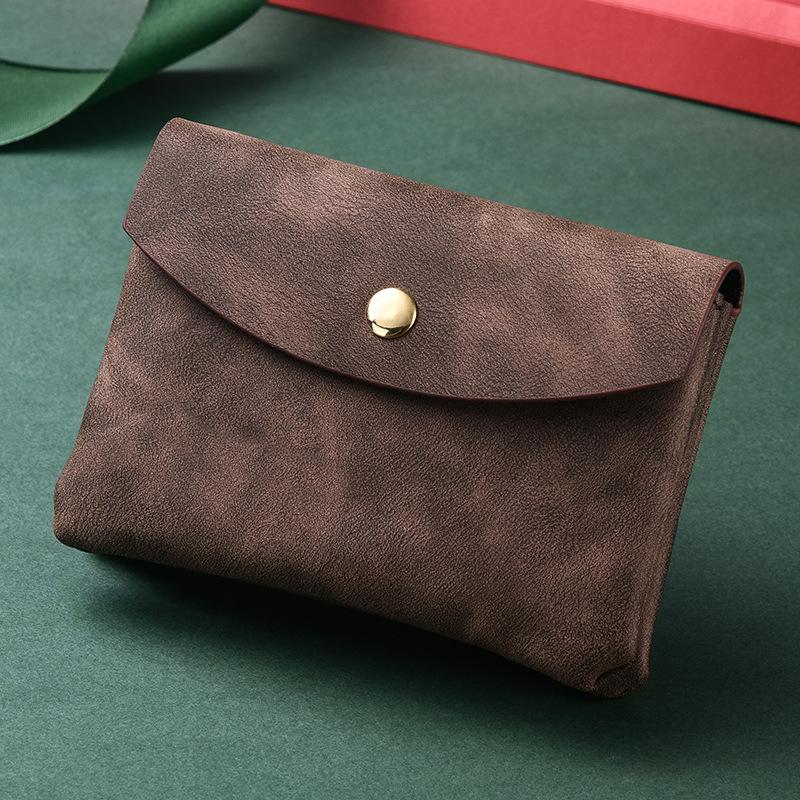Doppellagige Wechselgeldtasche, Kartenetui für Herren und Damen, große Kapazität, Münzfach, weiche Tasche mit Druckknopf, kleine Mini-Kurzgeldbörse.