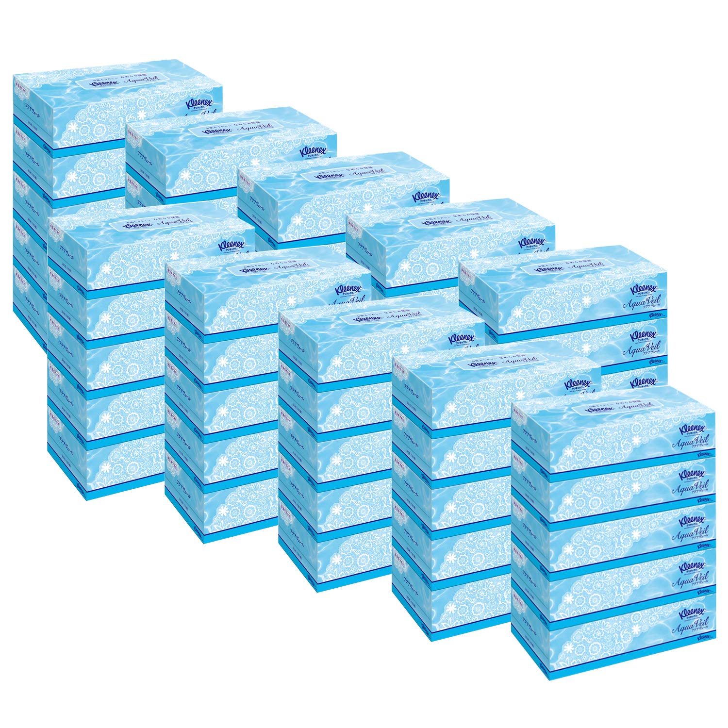 

Салфетки Kleenex Aquaveil 360 листов 5 коробок x 10 упаковок [Распродажа в коробках] (180 пар) белый