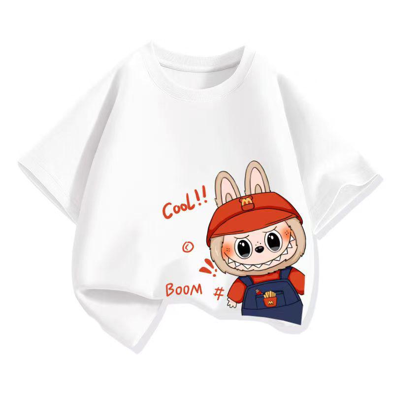 LABUBU Child Casual 3D Print Cartoon Anime Kids T-Shirt Summer Short Sleeve Tee Girl Boy T-Shirt Tops