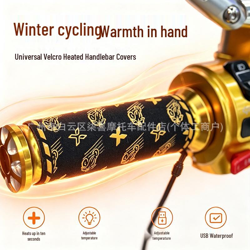 AZMT Universal 12V Adjustable Electric Heated Motorcycle Handlebar Grips