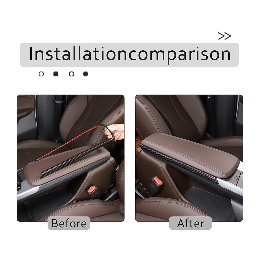 ABS Carbon fiber Center Console Armrest Frame Trim Cover For BMW X1 -24