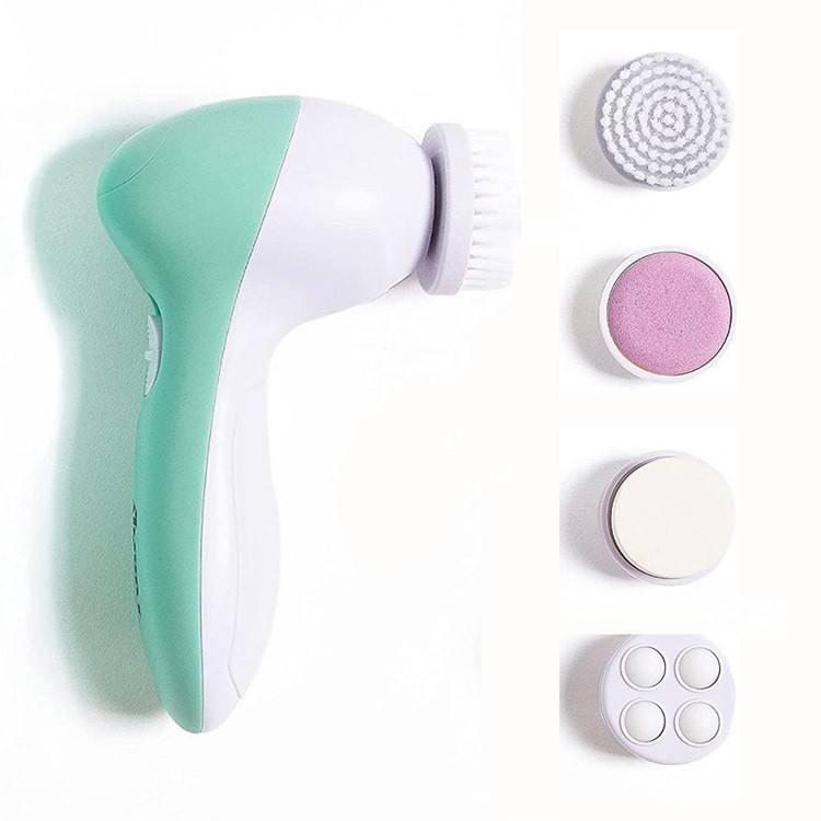 7-in-1 Electric Facial Cleansing & Massage Brush with Rotating Silicone Head