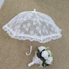 Eleganter Spitzen Sonnenschirm mit langem Griff für Teepartys, Hochzeiten und Fotografie - Schirm Requisite im Vintage-Stil