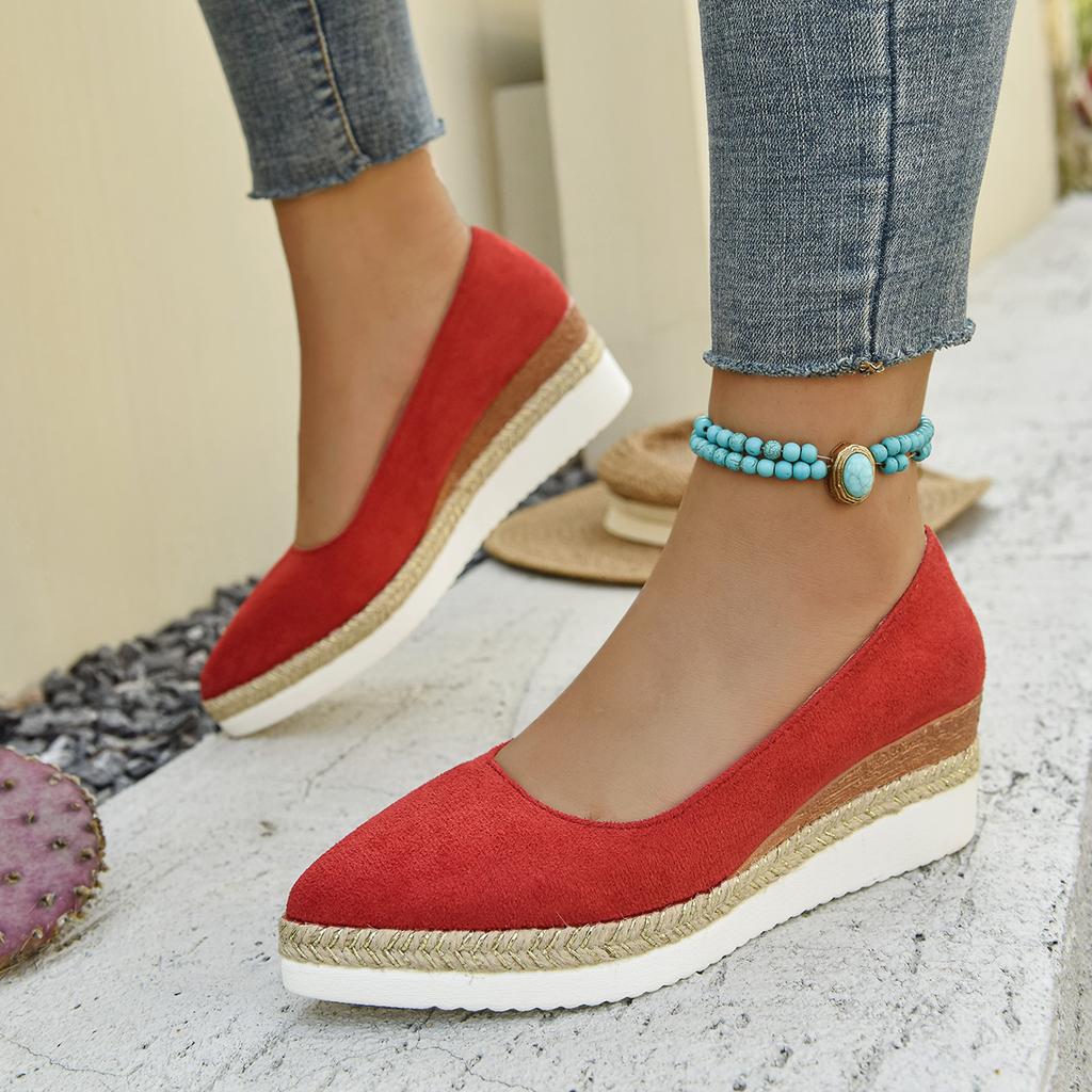 Fashion Casual Shoes for Women Heeled Shoes Ladies Wedge Heels Retro Women Pumps Deep Mouth Platform Pumps Office Women Shoes2025