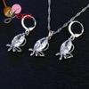 Bridal 925 Sterling Silver Jewelry Sets For Women Necklace Earrings Big Clear Crystal Set Wedding Party Gifts