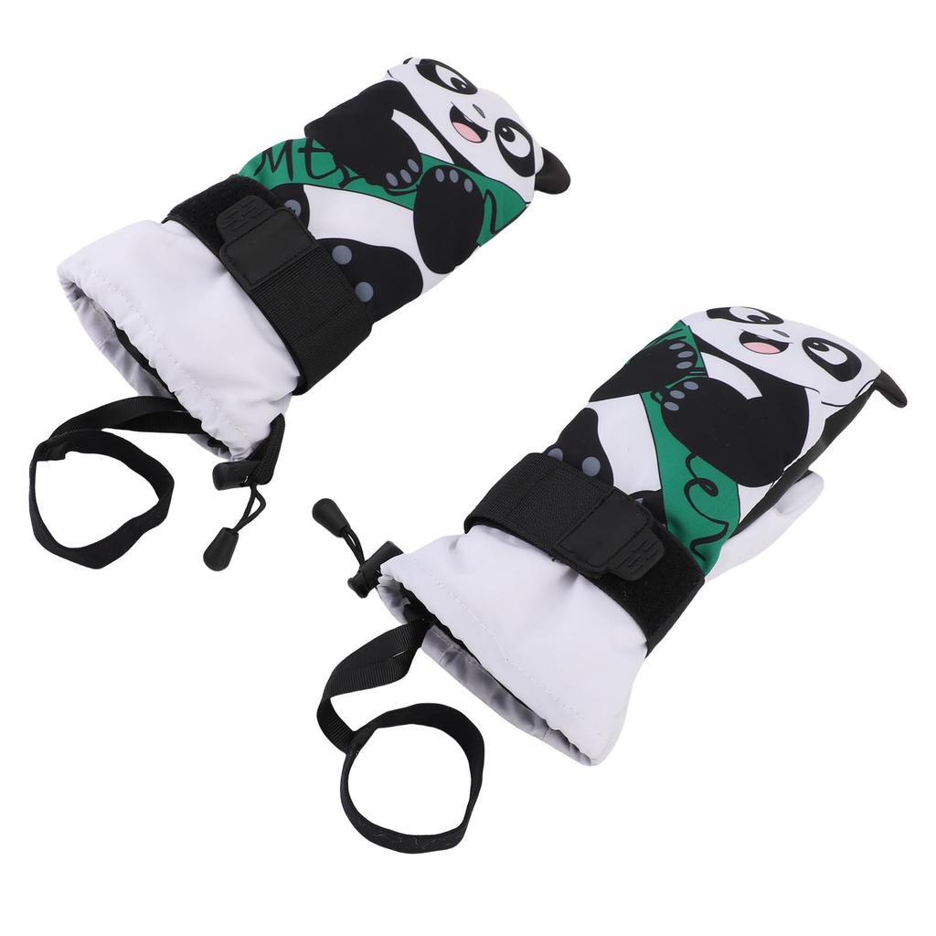 1 para rękawic narciarskich dla juniorów, antypoślizgowe rękawice śnieżne, ciepłe, odporne na ścieranie, wodoodporne rękawice snowboardowe Pand