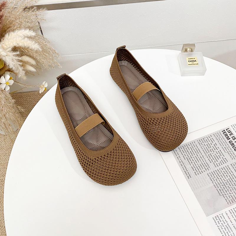 Fashion Women Breathable Flats Spring Summer Shoes Soft Sole Solid Color Mesh Female Daily Walking Driving Loafers Slip-on Footwear