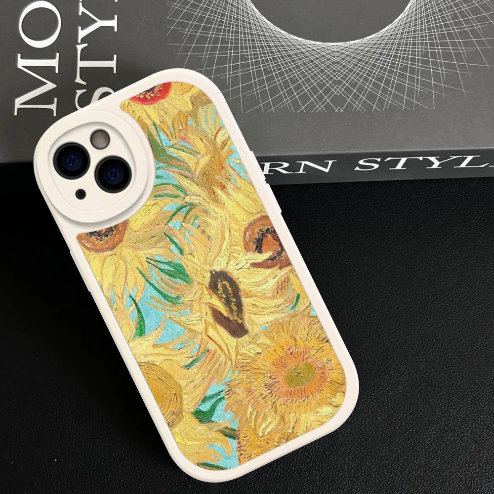 Art Vincent Van Gogh Leather Phone Case For iPhone 16 15 14 13 12 11 Pro Max Plus Shockproof Cover