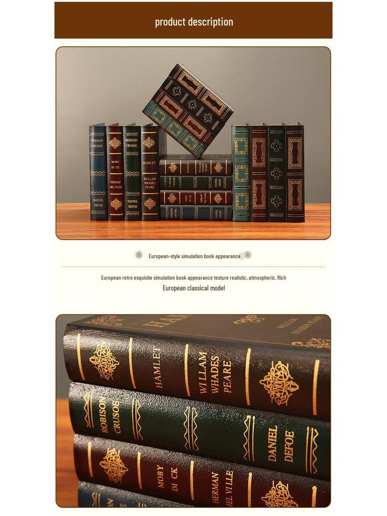 European Retro Decorative Book Props - Fake Book Storage & Office Ornaments
