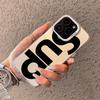 DNS Letter Pattern Hard Phone Case with Camera Bumper Compatible for iPhone 17 17E 16 16E 15 14 13 12 11 Air Pro Max Plus