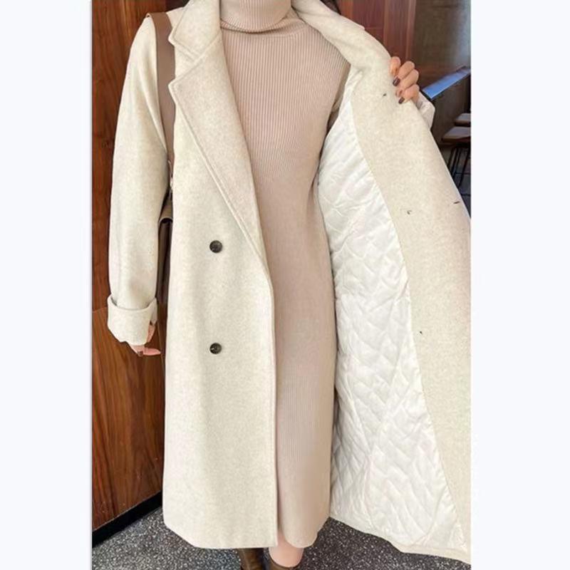 Jacket Women's Medium and Long Autumn and Winter New Korean Version Loose Small Woolen Coat