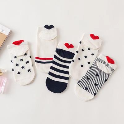 Women Funny Ankle Socks Novelty Fashion Cartoon Heel Heart Low Cut Socks Cute Print Summer Cotton Short Socks