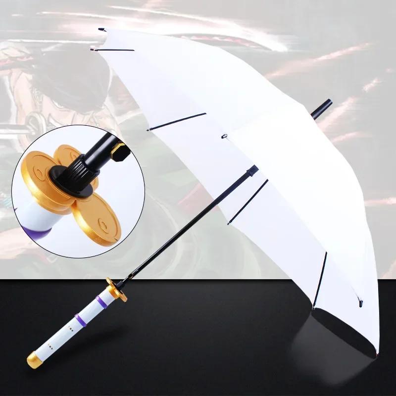8 Bones Anime Umbrella with Long Handle Windproof Samurai Sword Japanese Ninja-like Sun Rain Straight Beach Umbrella for Gifts