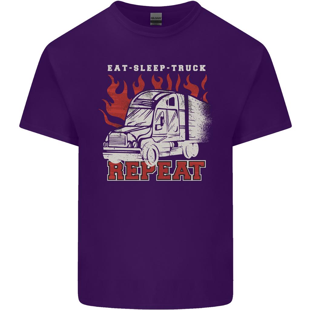 Lorry Driver Eat Sleep Truck Trucker Unisexs Light Cotton Tshirt