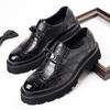 Crocodile Pattern Brogue High Quality Men's Shoes Autumn New Designer Platform Shoes Male Business Leather Dress Shoes Man