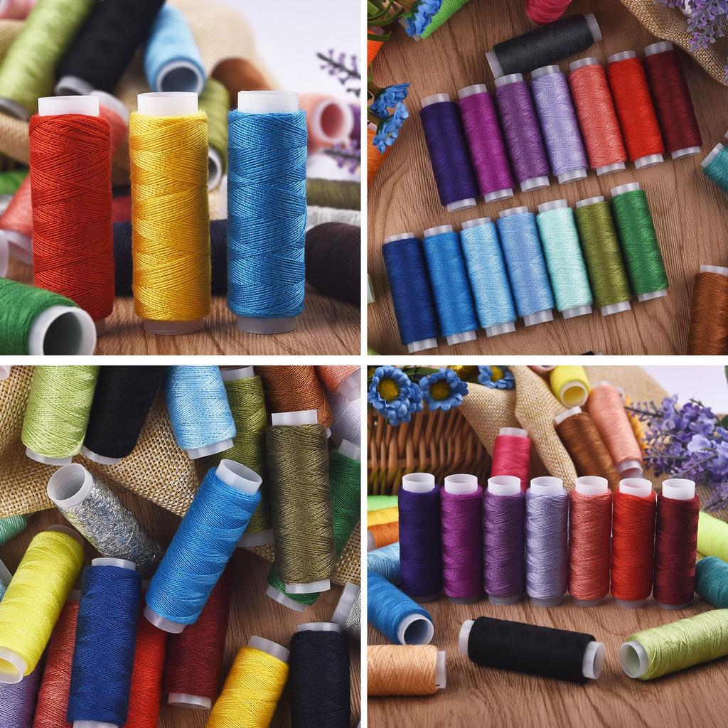 30/38/39 Colors Polyester Machine Embroidery Sewing Threads Hand Sewing Thread Craft Patch Steering Wheel Sewing Supplies Kit
