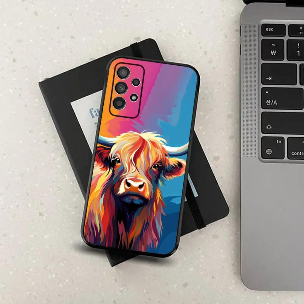 

Cute Highland Cow Phone Case For Samsung S24,S21,S22,S23,S30,Ultra,S20,Plus,Fe,Lite,Note,10,9,5G Black Soft Cover Samsung S235G