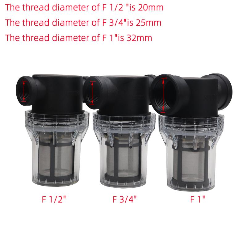 Garden Watering Filter 1/2'' 3/4'' 1'' Plastic Irrigation System Impurity Prefilter Aquaculture Household Water Pipe Filter