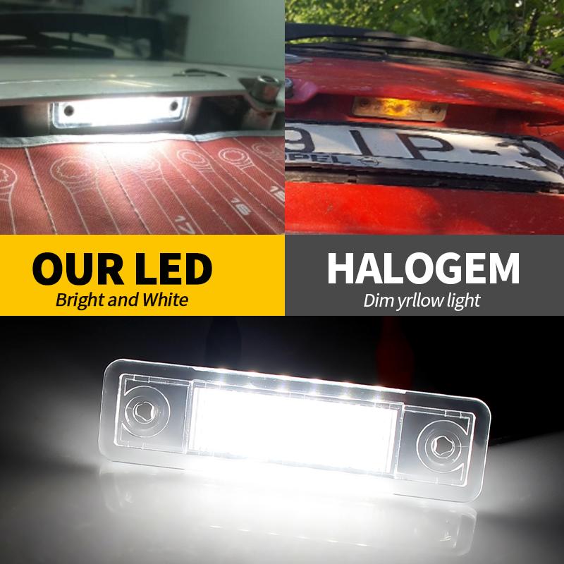 2PCS White Vehicle License Lamp Rear Plate Light For Opel Speedster 2000-2005 Astra F Estate 1991-1998 Buick Excelle 2008-2015