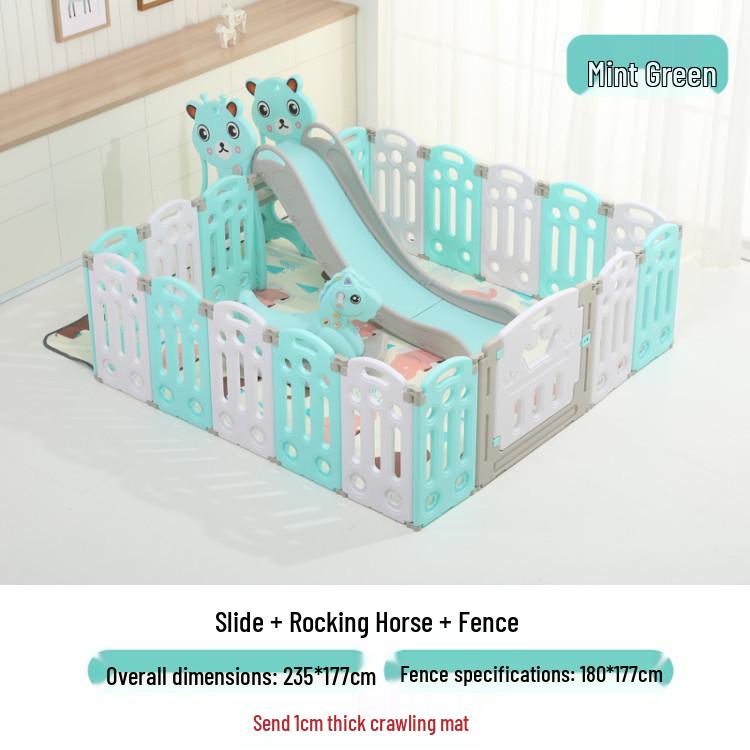 Kids' Indoor/Outdoor Safety Play Fence with Slide - Ideal for Crawling and Walking