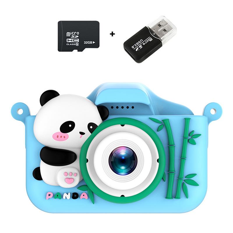 

Panda HD камера, мультяшная детская камера, игрушка фото видео подарки спортивная камера синий