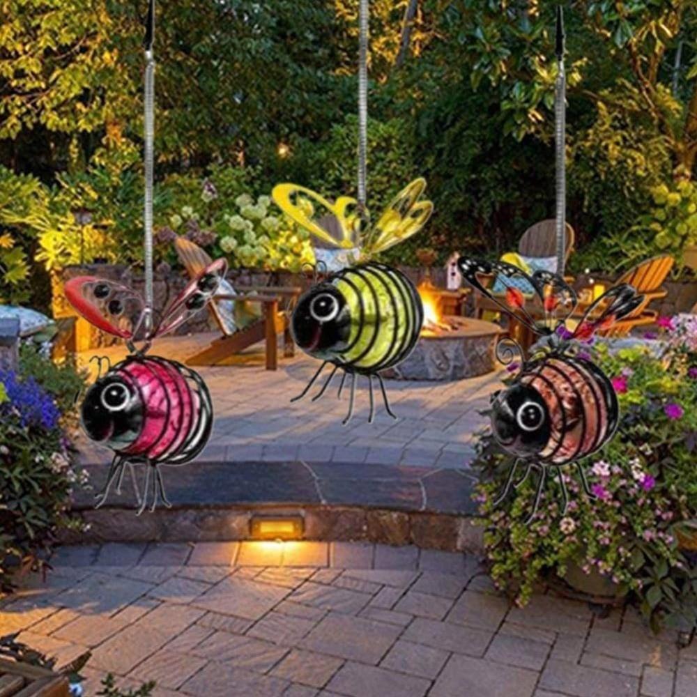 Multi-function Hanging Bee Light Simulation Bee Solar Garden Light  Balcony Decoration