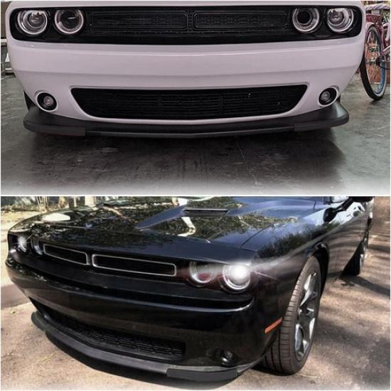 Black Front Bumper Lip Splitter Protector Cover Trim For Dodge Challenger 2015+