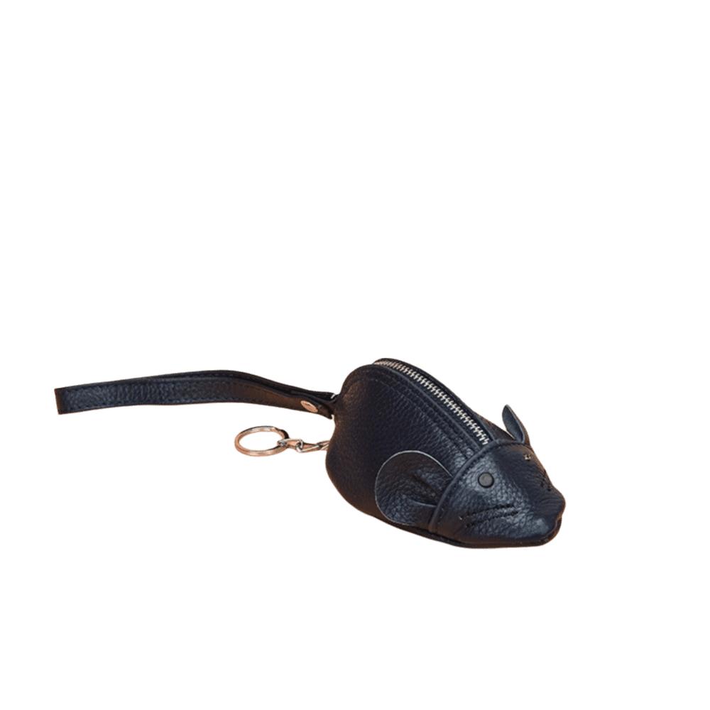 PU Leather Mouse Shape Coin Purse Creative Animal Change Purse Keychain Wristlet Pouch Travel