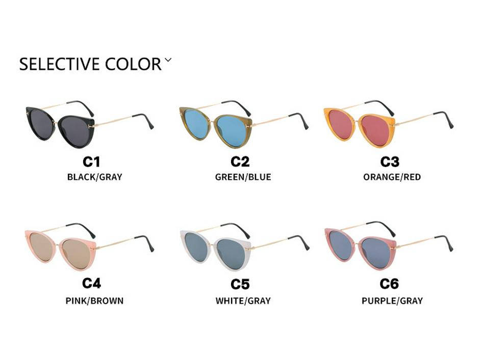 Gafas de Sol para Mujer 2025 con Forma de T Estilo Retro Ojo de Gato Protección UV