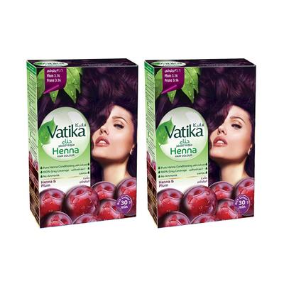 Henna Hair Color - Plum Pack of 2 - Vatika Naturals