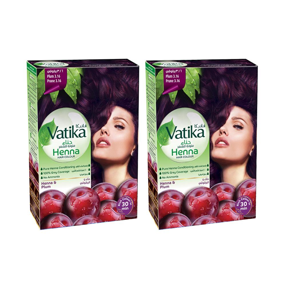

Хна для волосся - Слива Упаковка з 2 штук - Vatika Naturals сливовий/червоно-бузковий