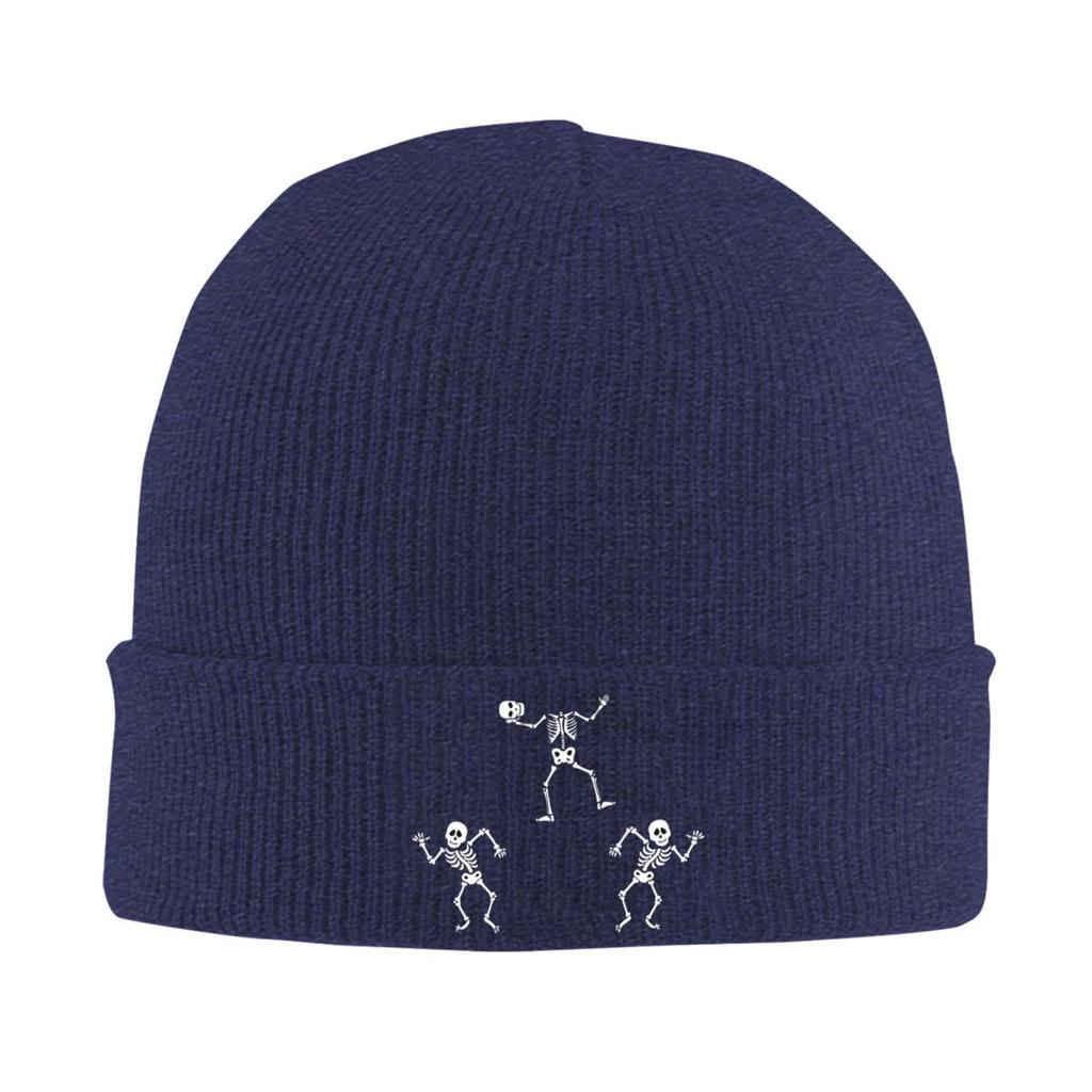 Dancing Skeleton Funny Warm Knitted Cap Fashion Bonnet Hat Autumn Winter Outdoor Beanies Hats for Unisex Adult