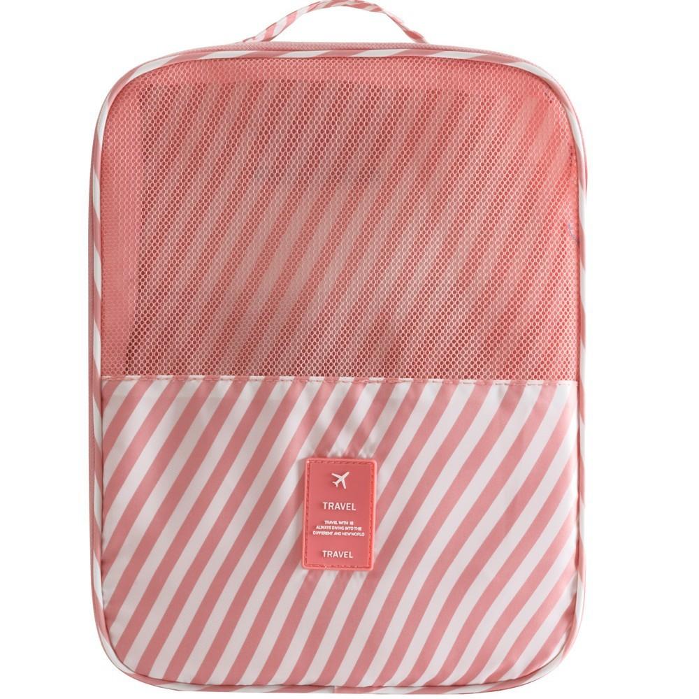 Travel Shoe Organizer Bag With Waterproof Diagonal Fabric For Shoes And Boots
